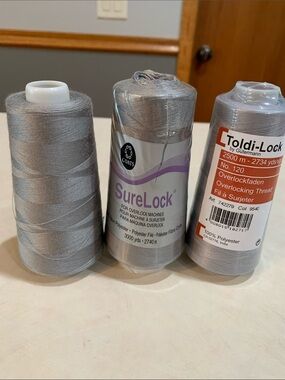 Coats SureLock & Gutermann Toldi-Lock Gray Overlock Thread Trio